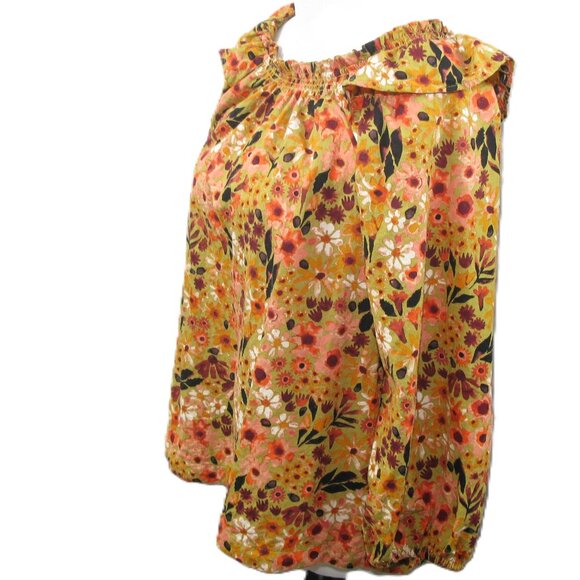 Sonoma NWOT Floral Ruffle Accent 3/4 Sleeve Pull Over Blouse Size Medium - Picture 4 of 7